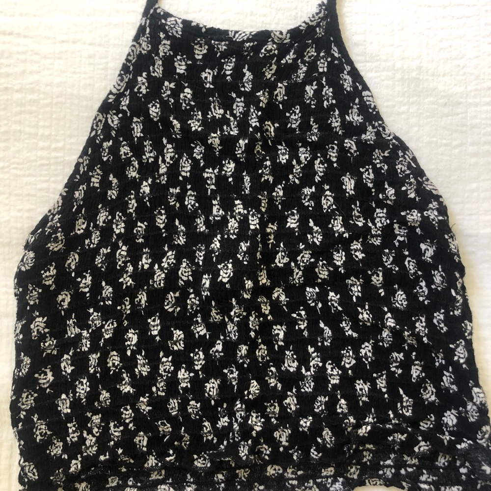 Black and white halter top